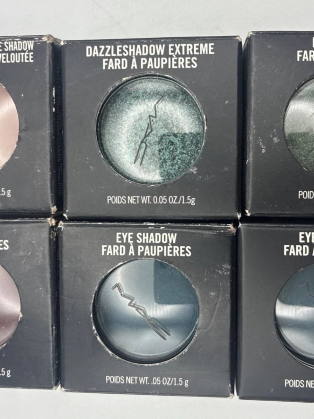 MAC Eyeshadow Lot of 6 Felt Cute Shady Santa Stormwatch Emerald Cut Milani Liner